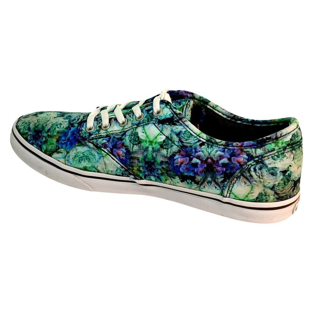 Vans Off The Wall Womens Green Floral Lace-Up Sneakers - Size 7.5 - Picture 3 of 8